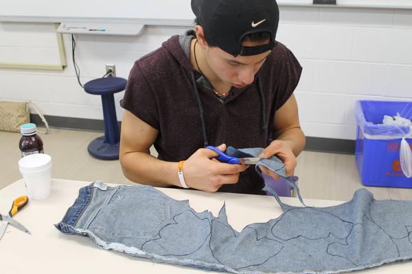 Big Picture School students help transform jeans, milk jugs into shoes